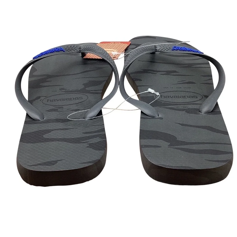 Havaianas Top Camo Mens Flip Flops Grey Camouflage Sandals USA 13 EUR 47/48